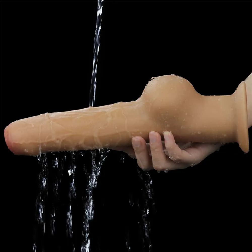 11'' Dual Density Dildo Handle Foreskin Cock