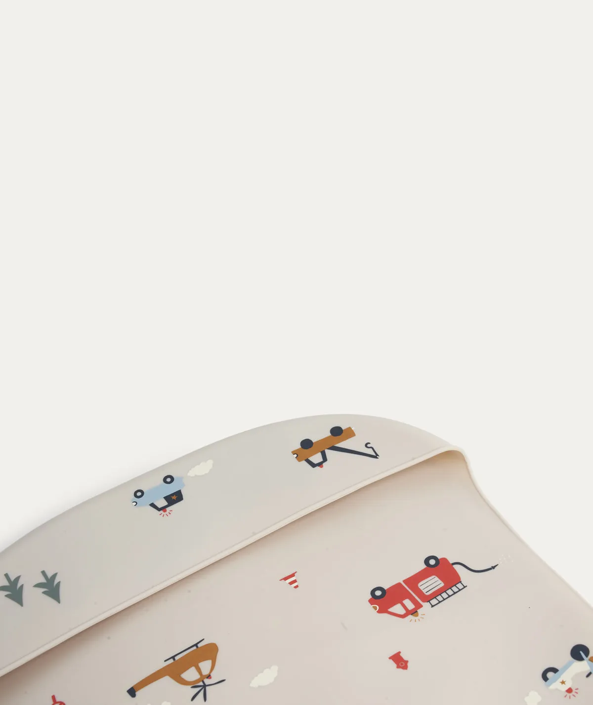 2 Pack Tilda Silicone Bib - Emergency vehicle / Sandy