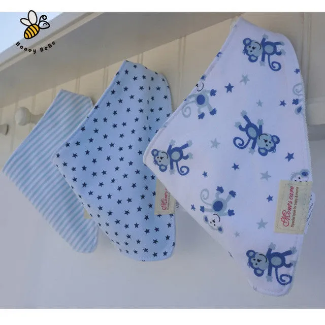 3Pcs/lot Cotton Baby Bibs Boys Girls Towel Cartoon Baby Bandana Bibs Newborn Baby Bib Infant Saliva Towel Toddler Clothing