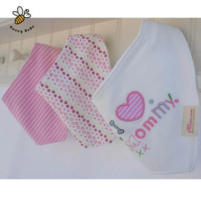 3Pcs/lot Cotton Baby Bibs Boys Girls Towel Cartoon Baby Bandana Bibs Newborn Baby Bib Infant Saliva Towel Toddler Clothing
