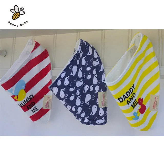 3Pcs/lot Cotton Baby Bibs Boys Girls Towel Cartoon Baby Bandana Bibs Newborn Baby Bib Infant Saliva Towel Toddler Clothing