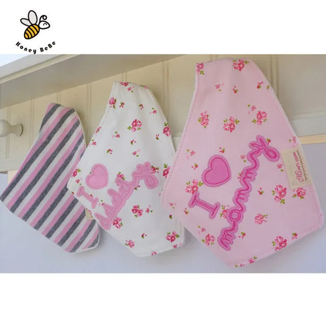 3Pcs/lot Cotton Baby Bibs Boys Girls Towel Cartoon Baby Bandana Bibs Newborn Baby Bib Infant Saliva Towel Toddler Clothing