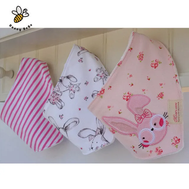 3Pcs/lot Cotton Baby Bibs Boys Girls Towel Cartoon Baby Bandana Bibs Newborn Baby Bib Infant Saliva Towel Toddler Clothing