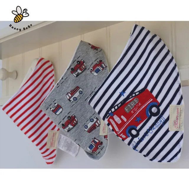 3Pcs/lot Cotton Baby Bibs Boys Girls Towel Cartoon Baby Bandana Bibs Newborn Baby Bib Infant Saliva Towel Toddler Clothing