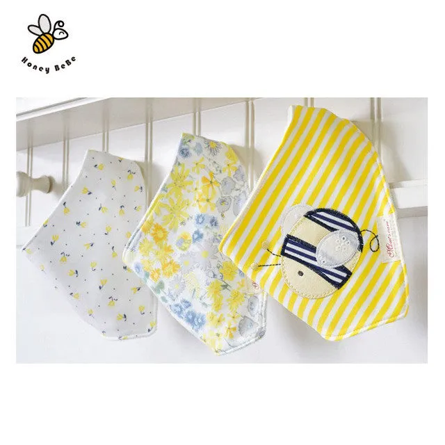 3Pcs/lot Cotton Baby Bibs Boys Girls Towel Cartoon Baby Bandana Bibs Newborn Baby Bib Infant Saliva Towel Toddler Clothing