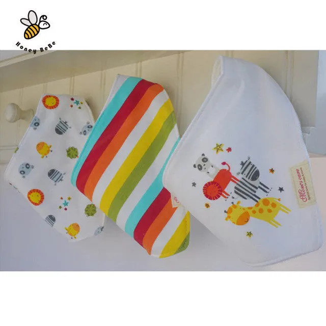 3Pcs/lot Cotton Baby Bibs Boys Girls Towel Cartoon Baby Bandana Bibs Newborn Baby Bib Infant Saliva Towel Toddler Clothing