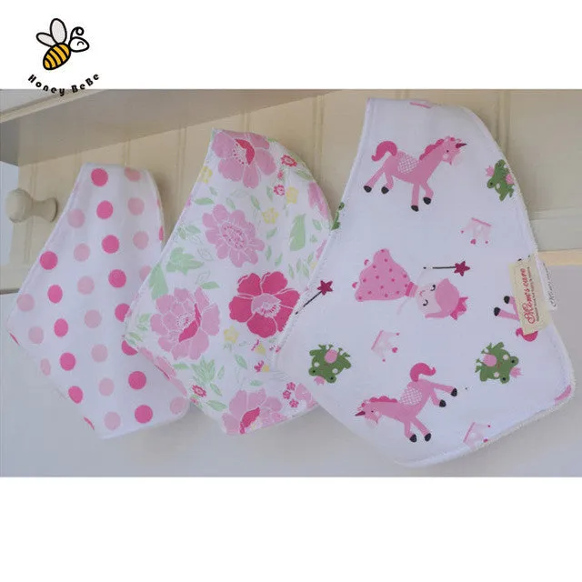 3Pcs/lot Cotton Baby Bibs Boys Girls Towel Cartoon Baby Bandana Bibs Newborn Baby Bib Infant Saliva Towel Toddler Clothing