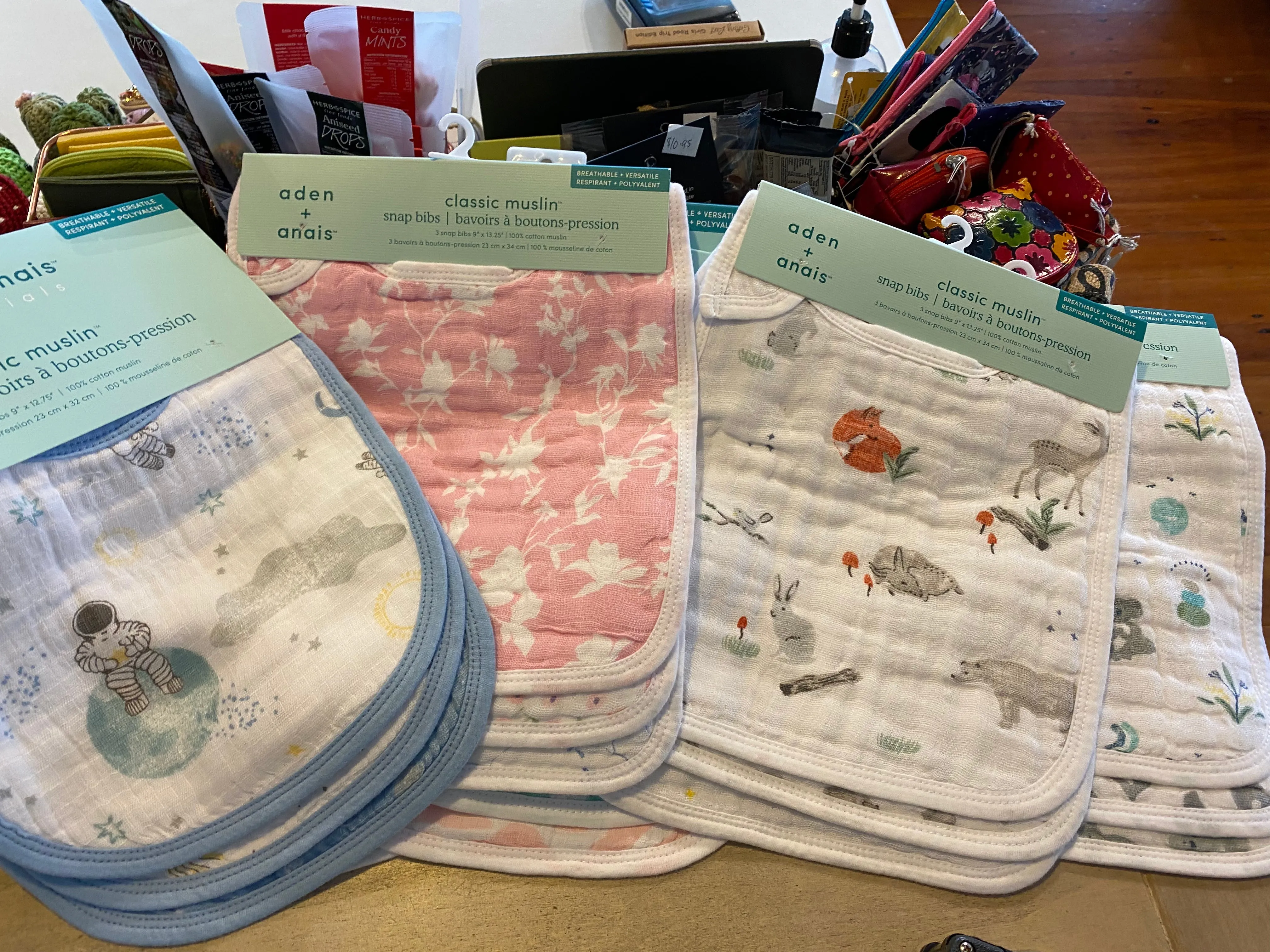 Aden and Anais 3 pack muslin snap bibs