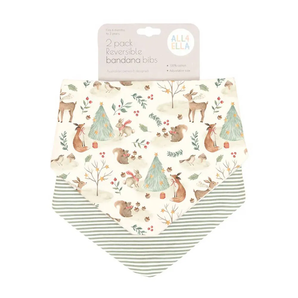 All4Ella Bandana Bibs 2pk Christmas Limited Edition