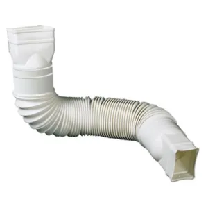Amerimax 85010 Universal White Flexible Poly Downspout Extension - Quantity of 4