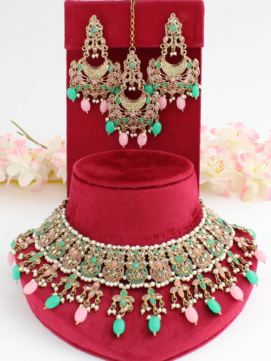 Anushri Polki Bib Necklace Set