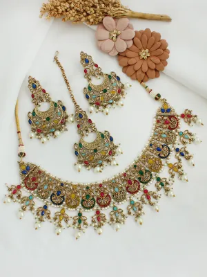 Anushri Polki Bib Necklace Set