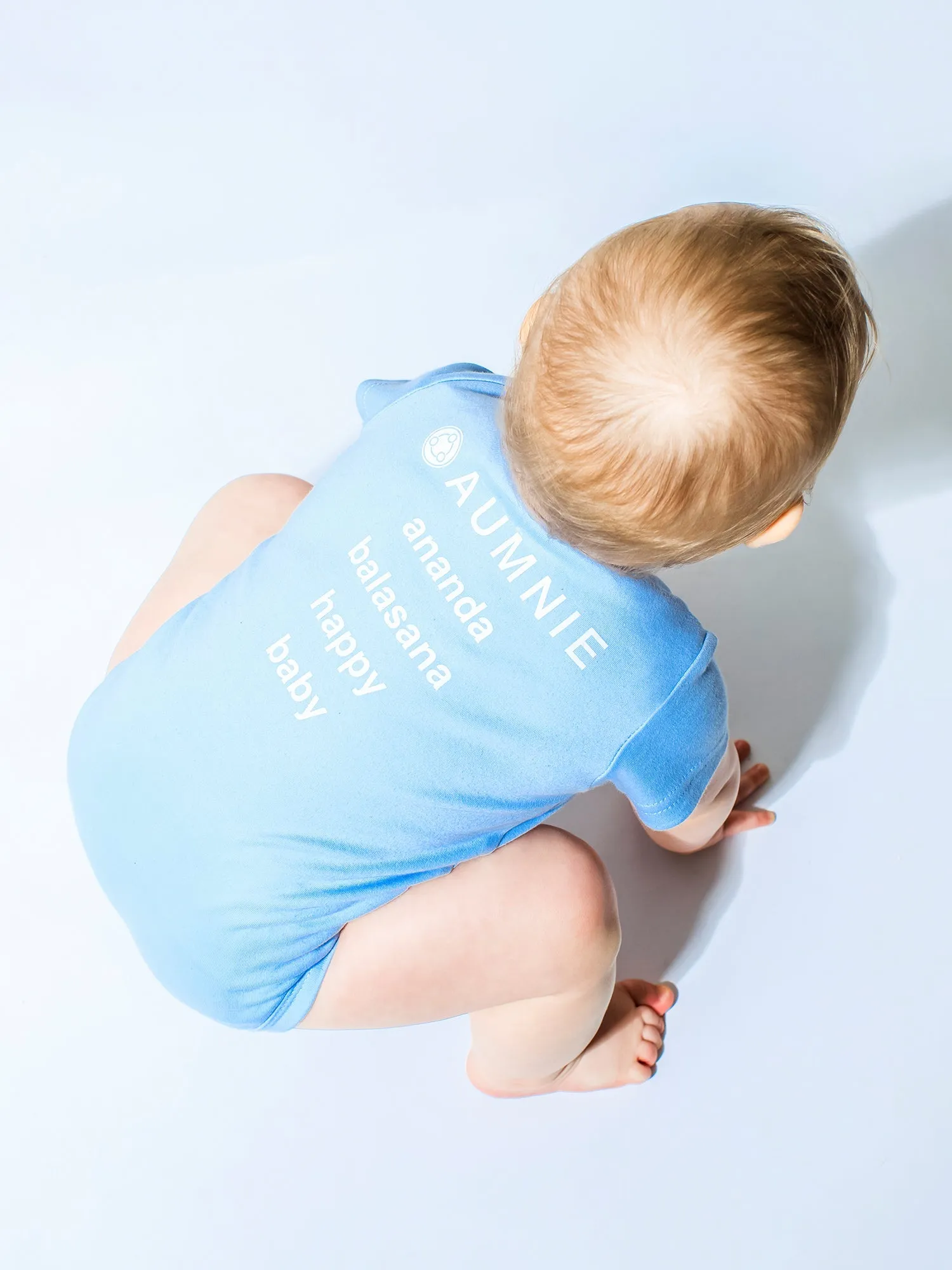 AUMkids HAPPY BABY SHORT SLEEVE ONESIE   BIB SET, SKY