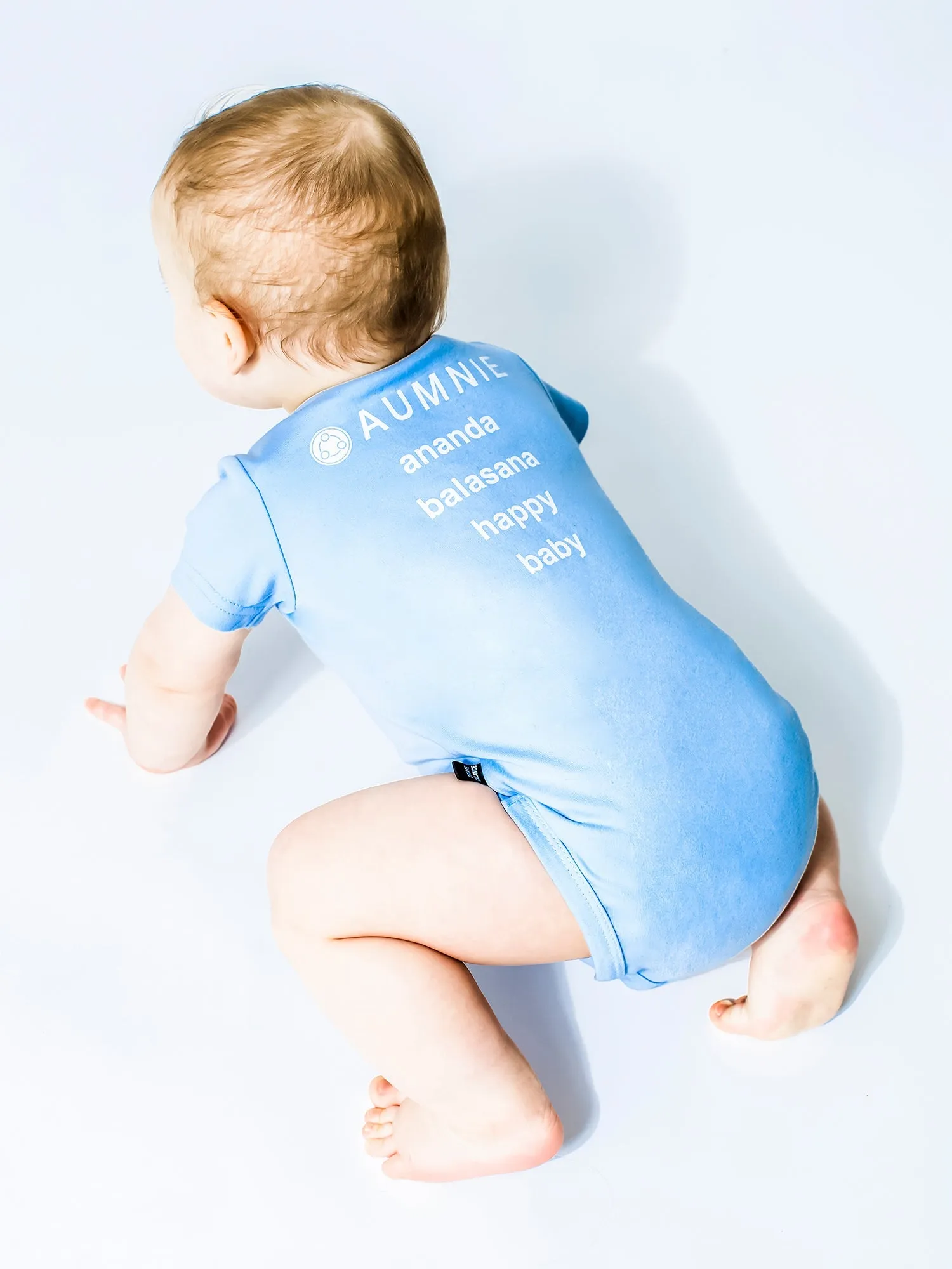AUMkids HAPPY BABY SHORT SLEEVE ONESIE   BIB SET, SKY