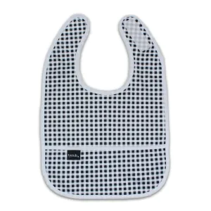Baby Bib Tyoub Stay-dry Waterproof Fabric - Black White Check