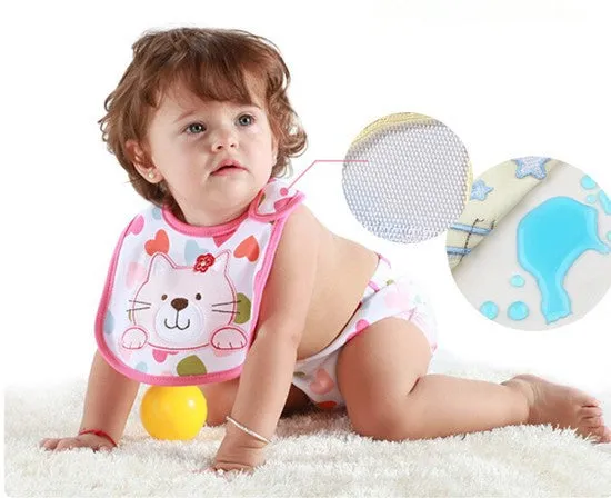 Baby Bibs Cute Cartoon Pattern Toddler Baby Waterproof Saliva Towel Cotton Fit 0-3 Years Old  Infant Burp Cloths Feeding Baby