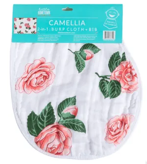 Baby Burp Cloth & Bib Combo: Camellia