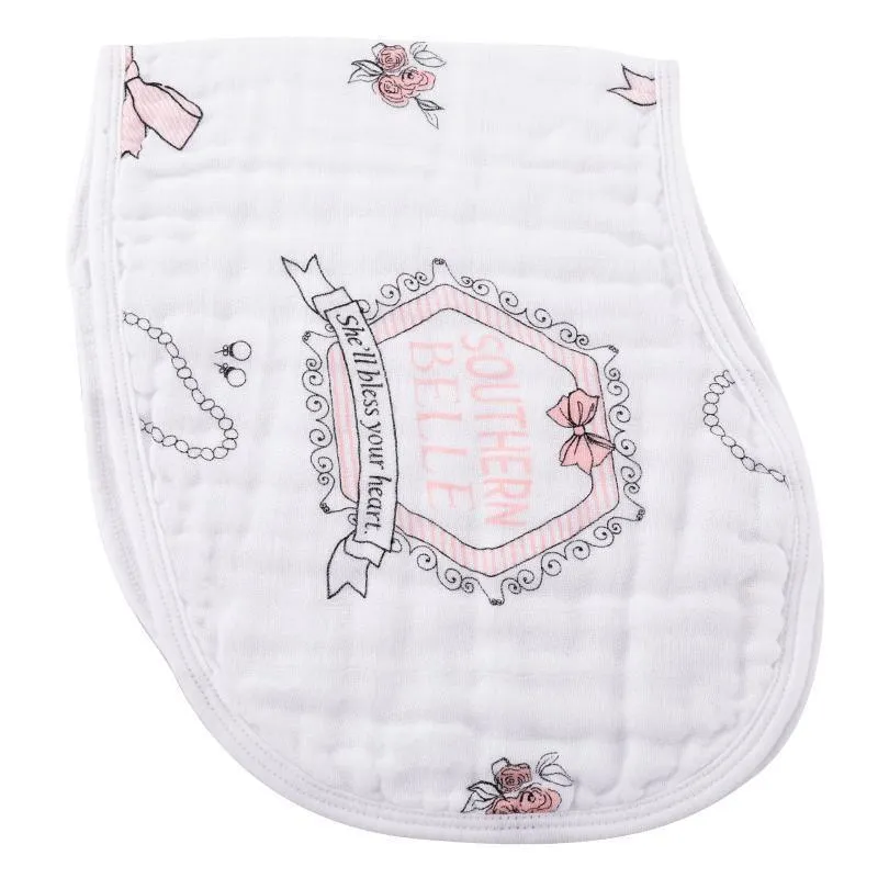 Baby Burp Cloth & Bib Combo:  Southern Belle