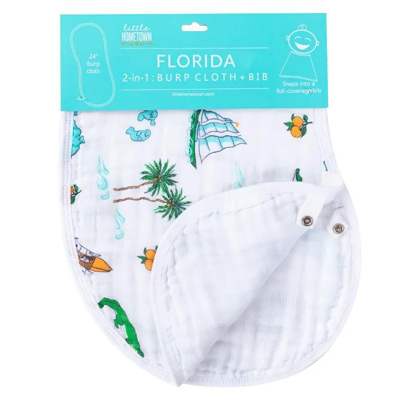 Baby Burp Cloth and Wraparound Bib Florida Baby