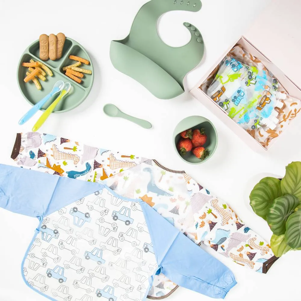 Baby Long Sleeve Apron Smock Bib Safari V2