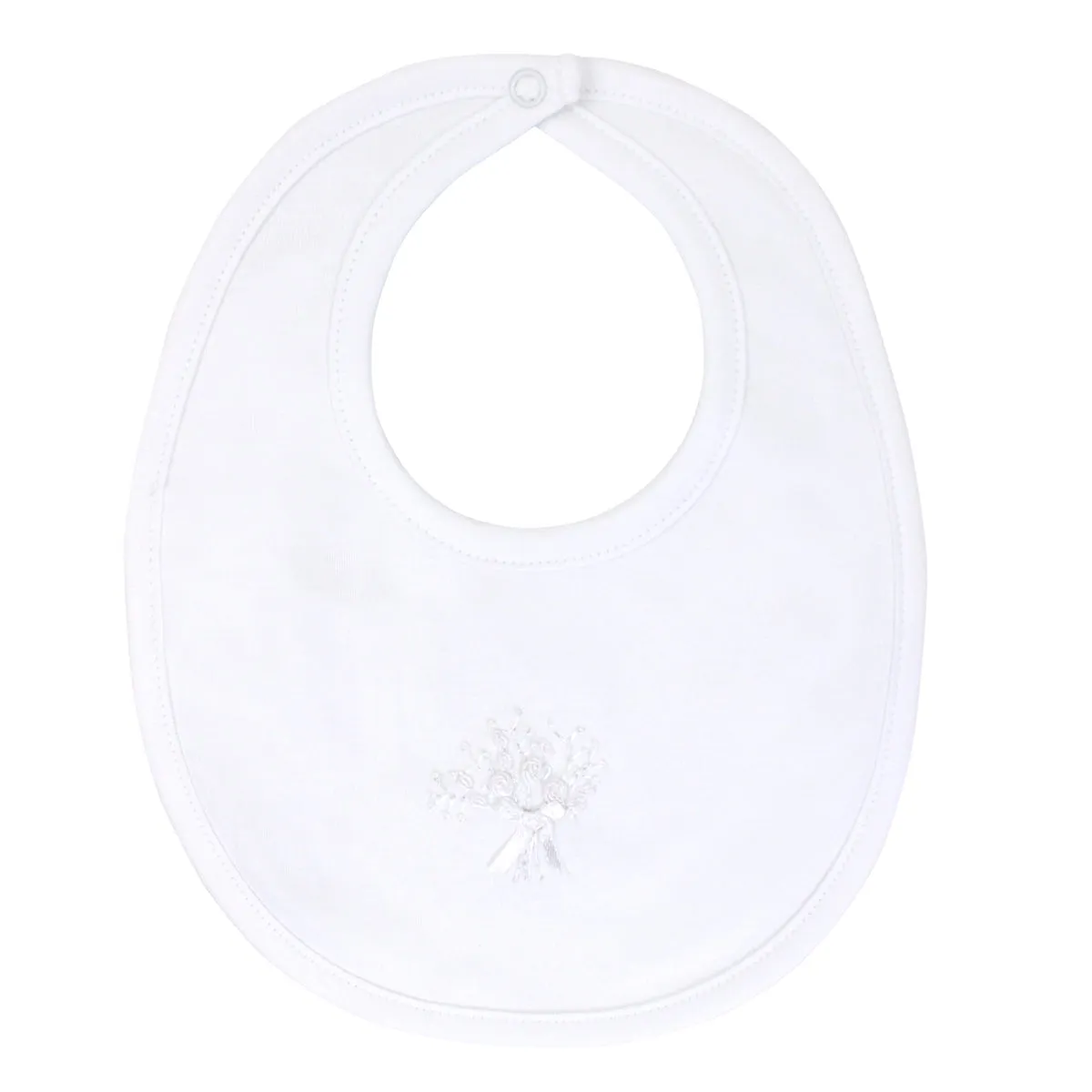 Beautiful Roses Bouquet Embroidery Bib | Baby Girl