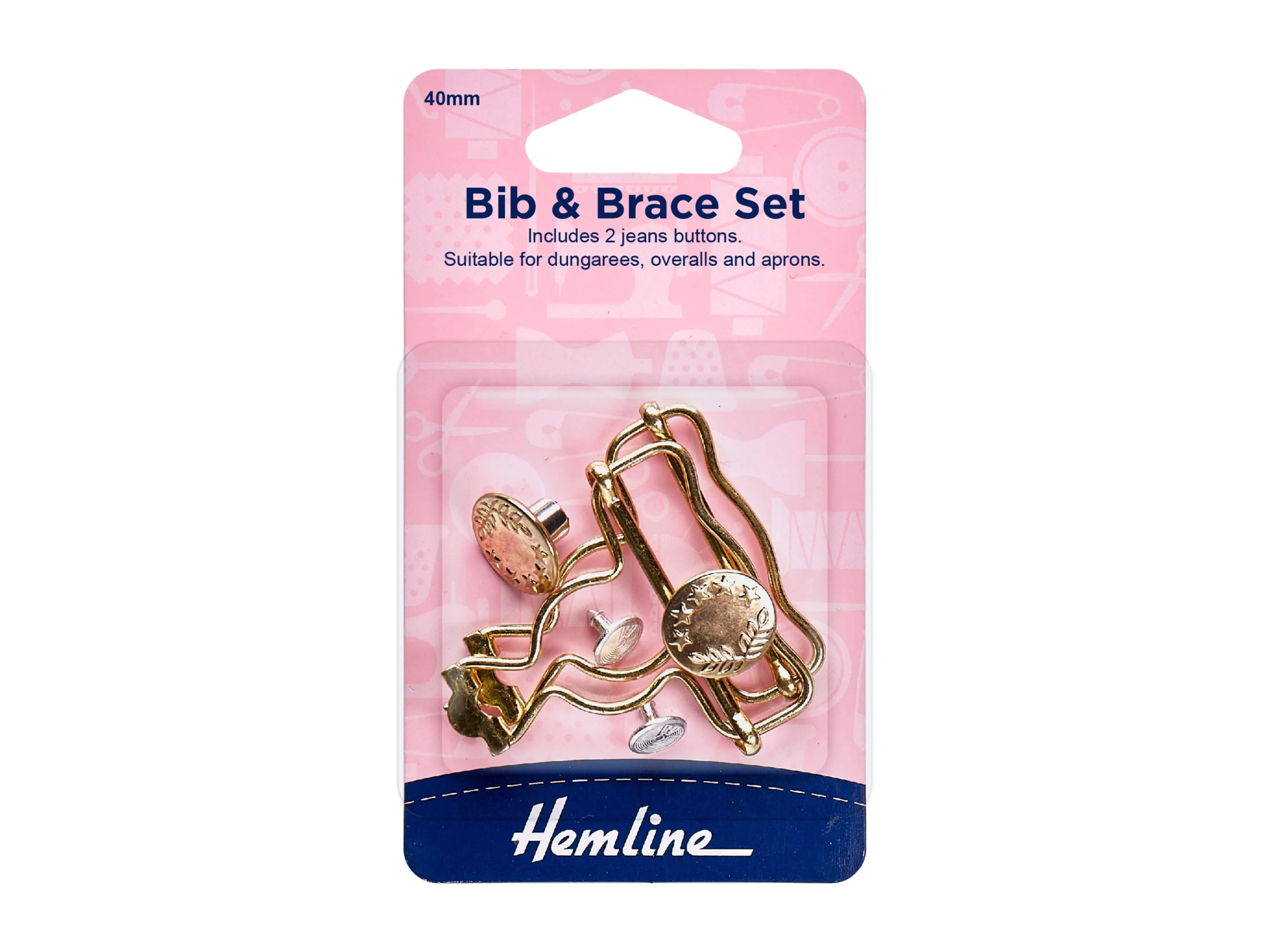 Bib and Brace Clasp Set: 40mm