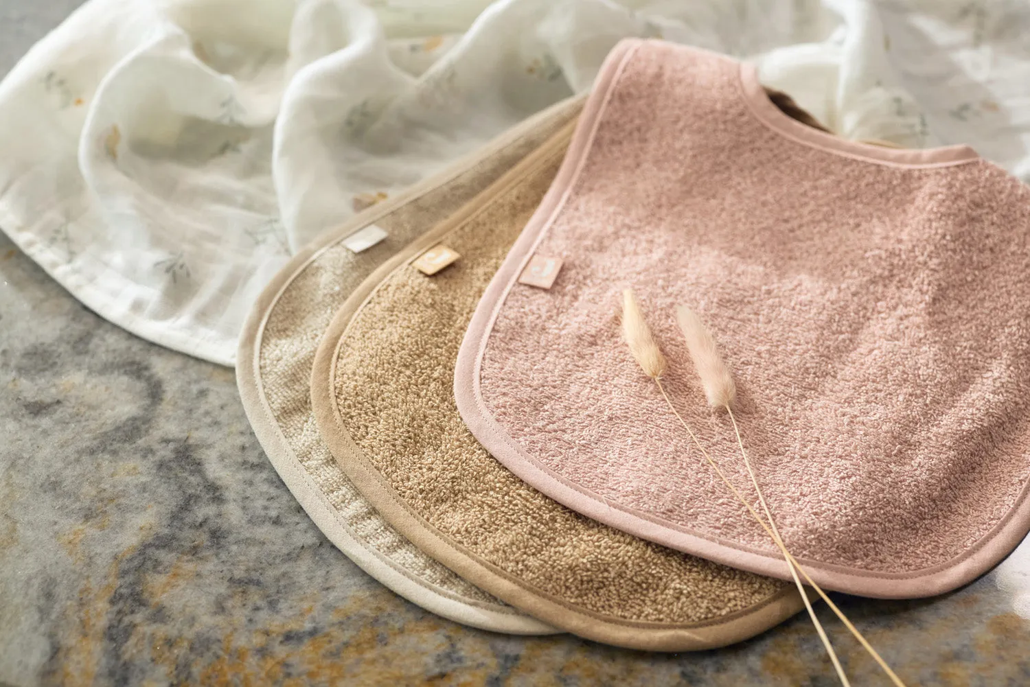 Bib Terry - Wild Rose/Nougat/Biscuit - 3 Pack