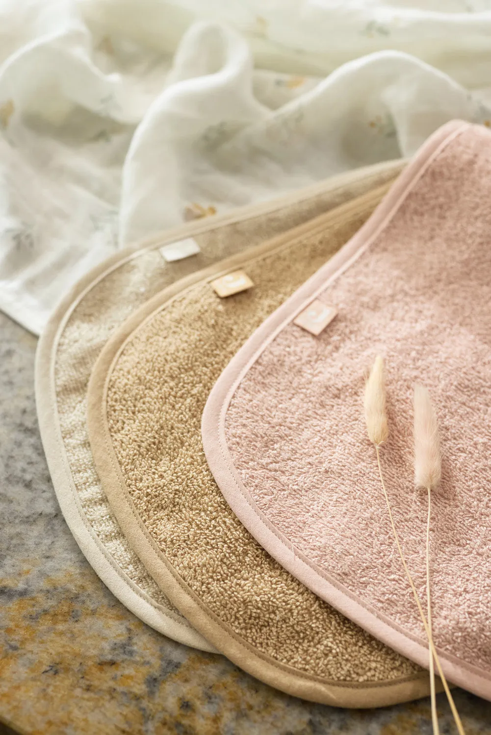 Bib Terry - Wild Rose/Nougat/Biscuit - 3 Pack