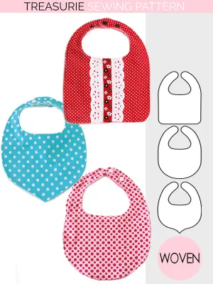 (BIB2) Baby Bib Pattern Basic Set  (0-24M)