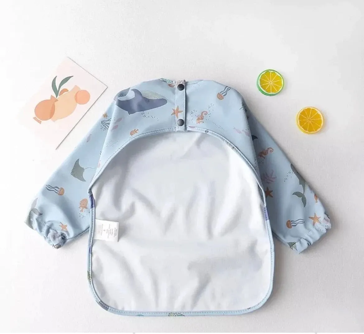 Black Dots - Toddler & Baby Long Sleeve Waterproof Apron Smock Bib