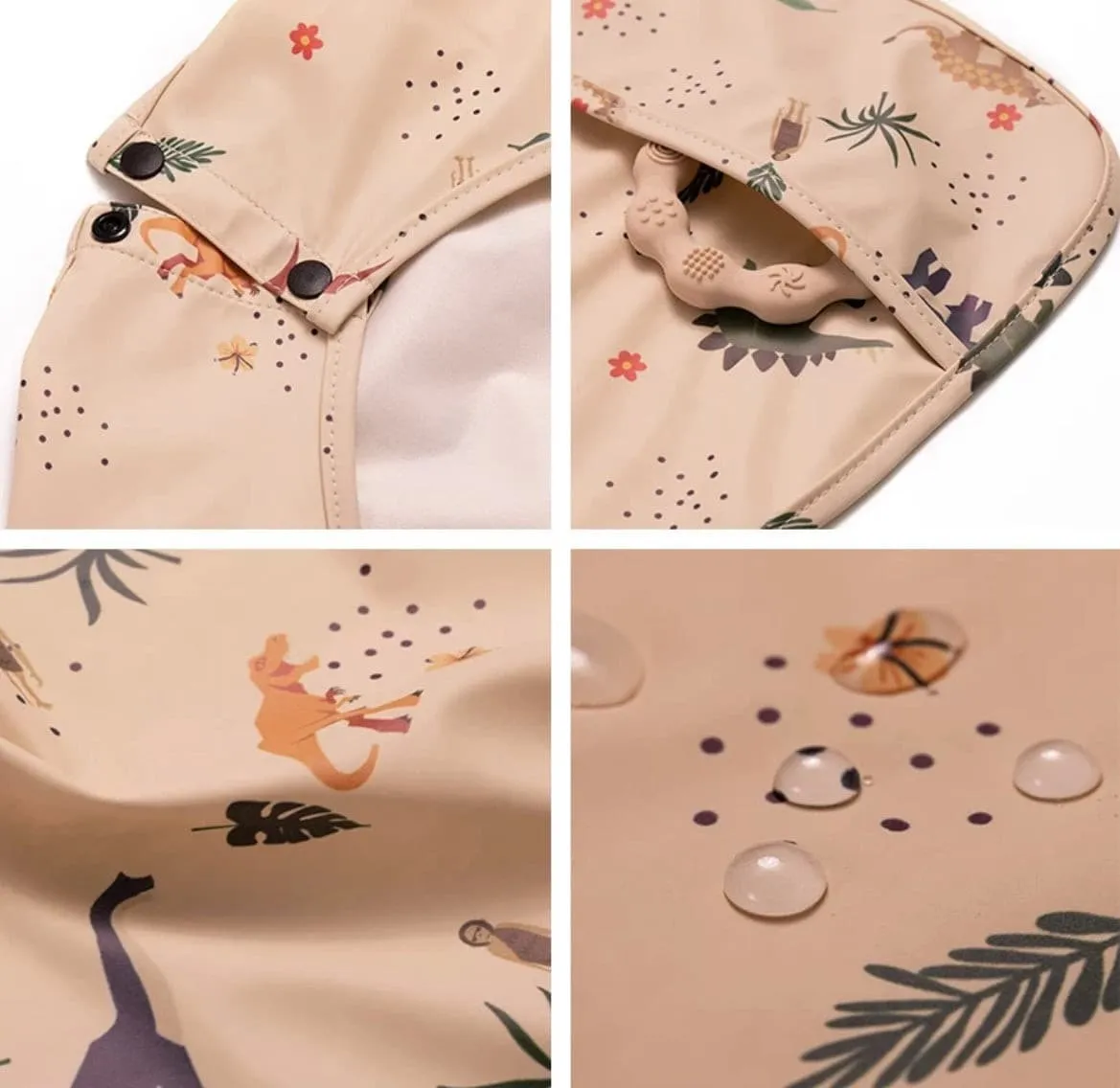 Black Dots - Toddler & Baby Long Sleeve Waterproof Apron Smock Bib