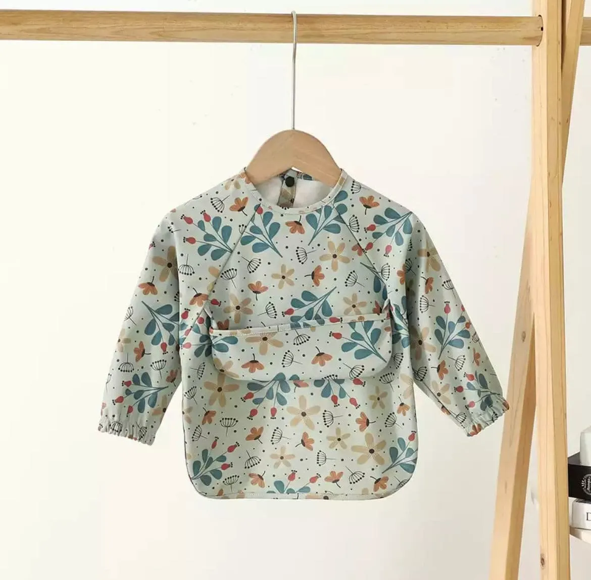 Blue Garden - Toddler & Baby Long Sleeve Waterproof Apron Smock Bib