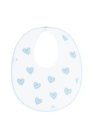 Blue Heart Print Bib