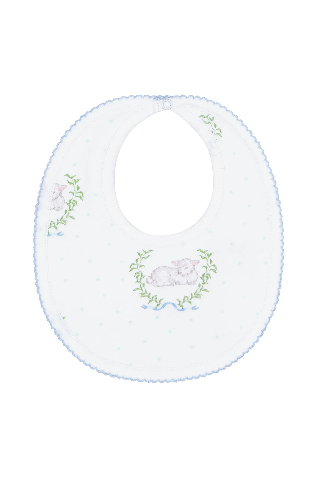 Blue Lamb Print Bib