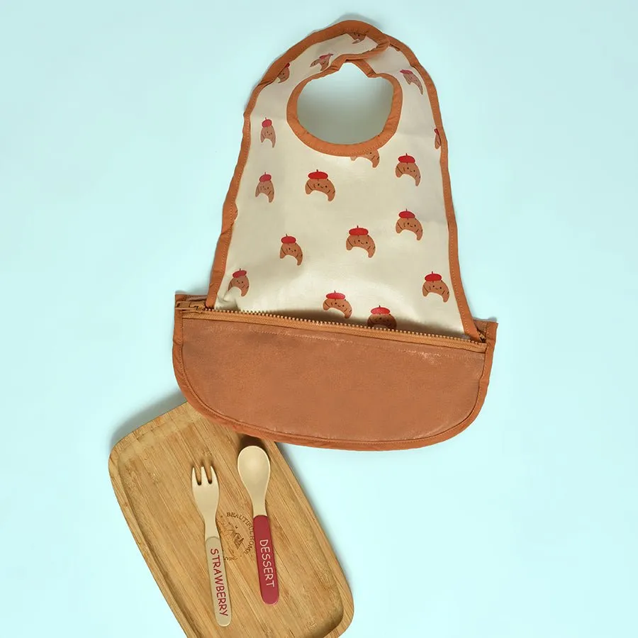 Bonjour Pouchron Bib & Cutlery Set