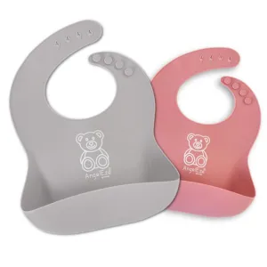 BPA Free Silicone Baby Bib with Food Catcher (Set of 2)