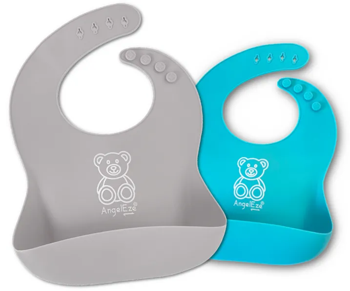 BPA Free Silicone Baby Bib with Food Catcher (Set of 2)