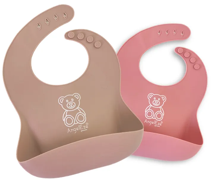 BPA Free Silicone Baby Bib with Food Catcher (Set of 2)
