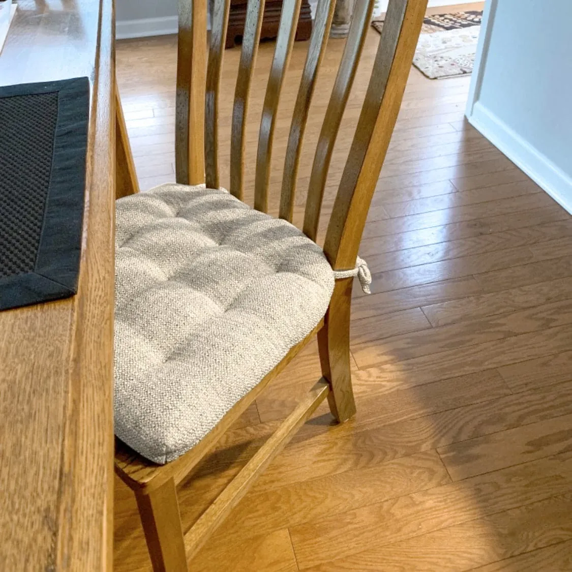 Brisbane Natural Dining Chair Pad - Latex Foam Fill - Reversible