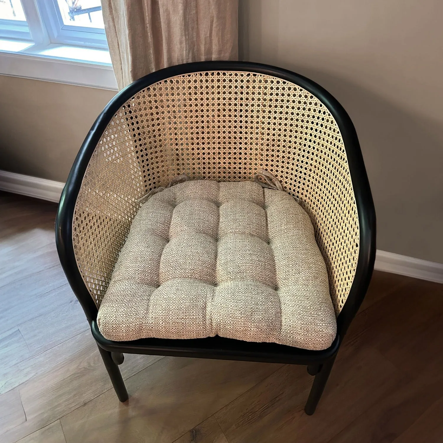 Brisbane Natural Dining Chair Pad - Latex Foam Fill - Reversible
