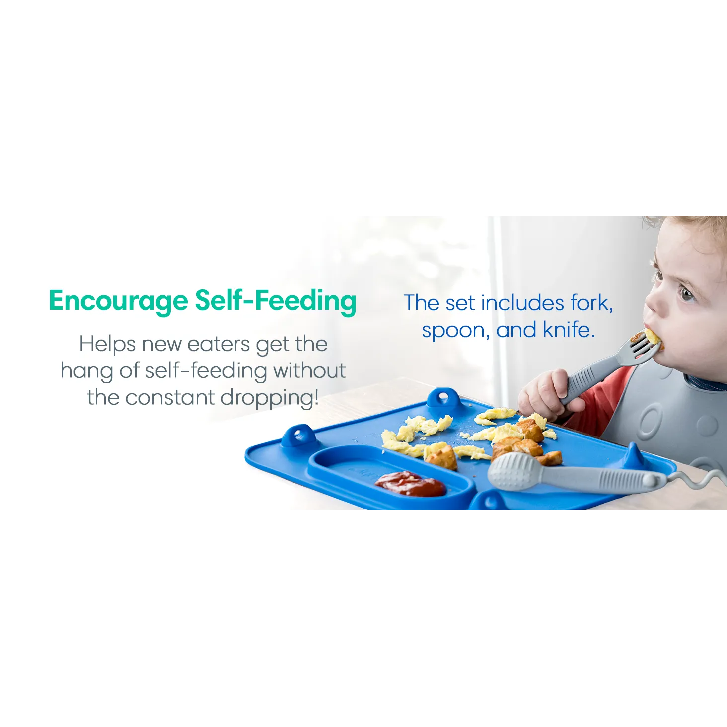 Busy Baby Bungee Bib & Utensil Set