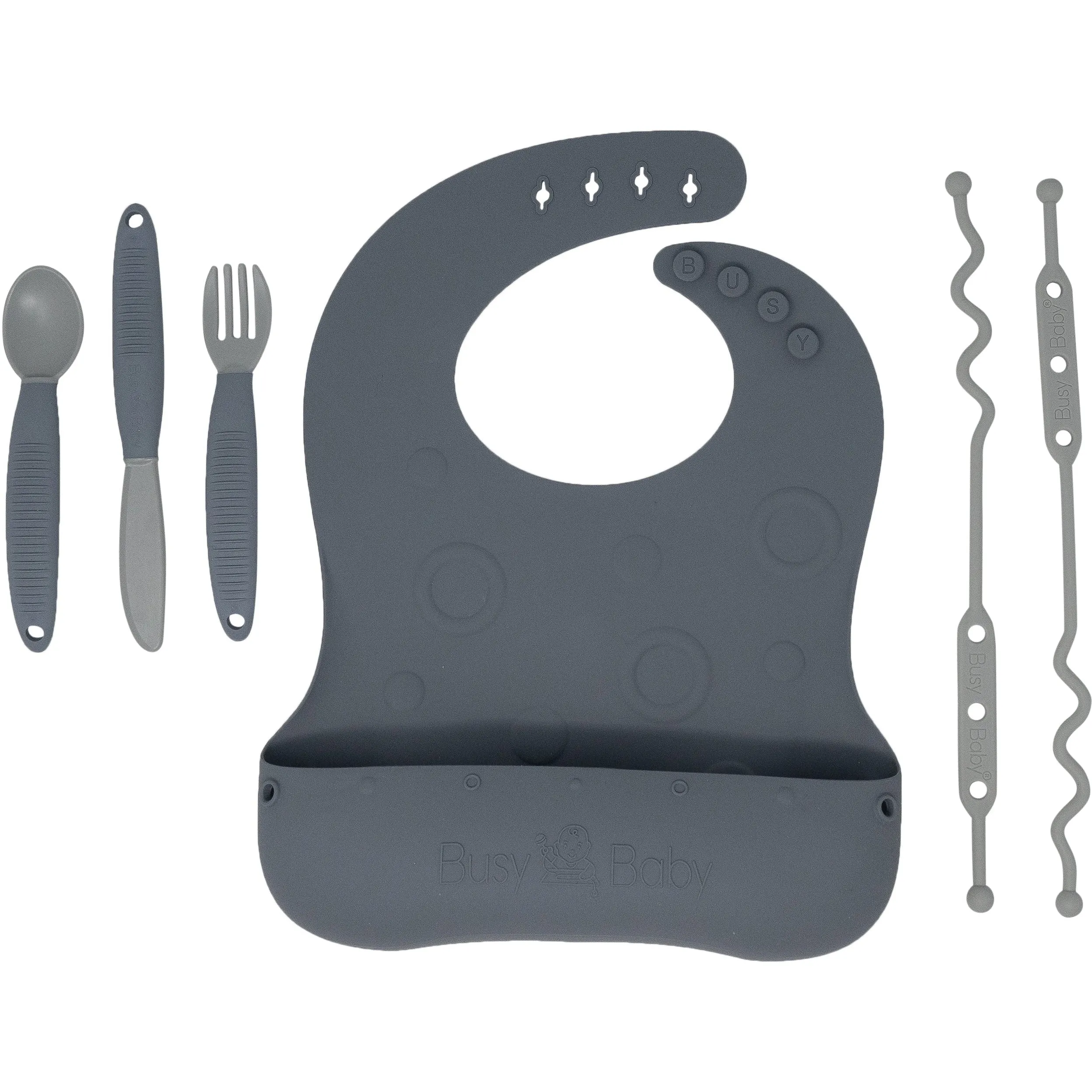 Busy Baby Bungee Bib & Utensil Set