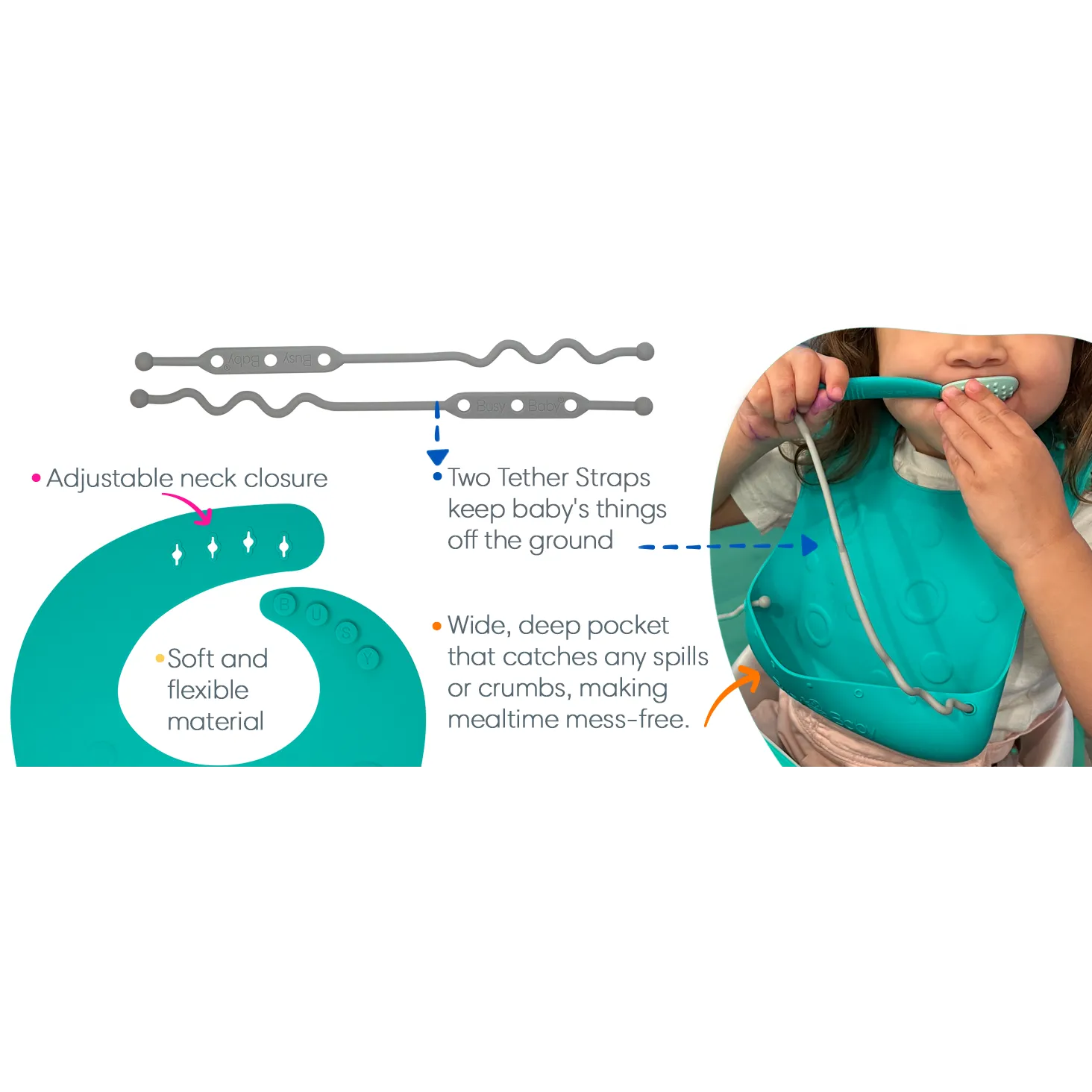 Busy Baby Bungee Bib & Utensil Set