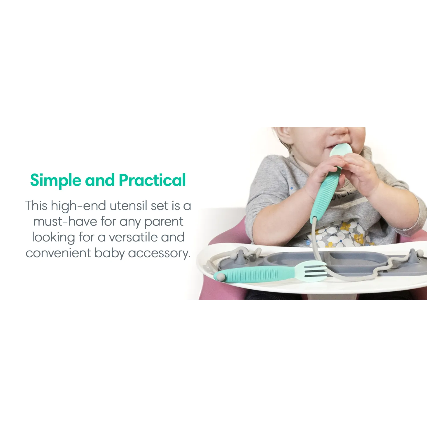 Busy Baby Bungee Bib & Utensil Set