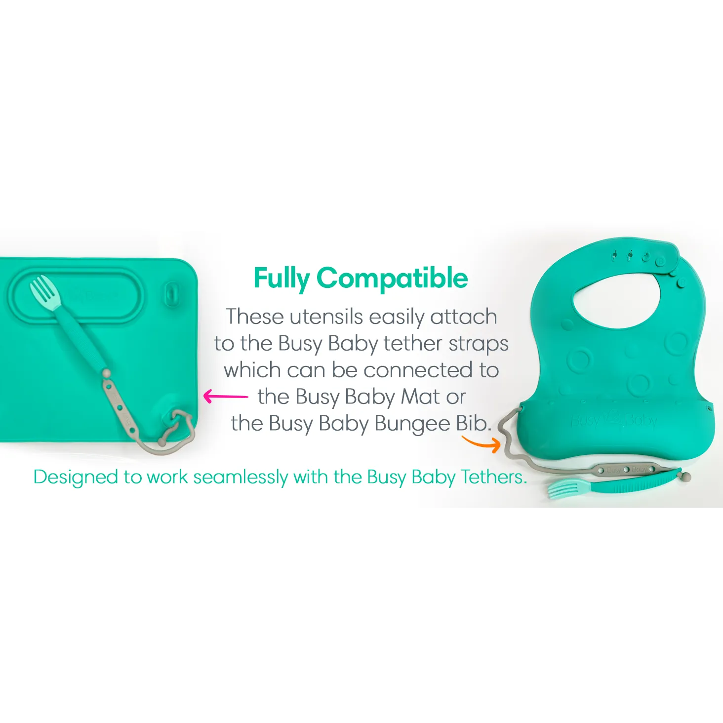 Busy Baby Bungee Bib & Utensil Set