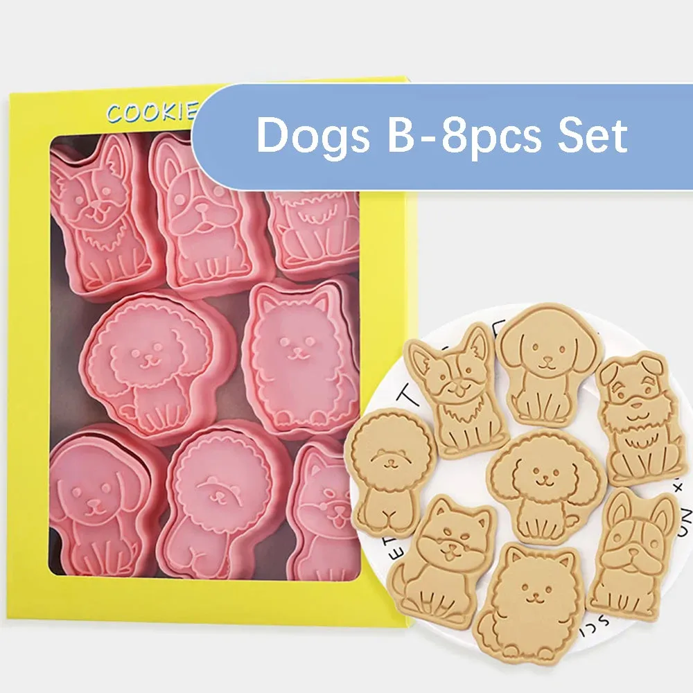 Cartoon 3D Animal 8Pcs Cookie Cutter