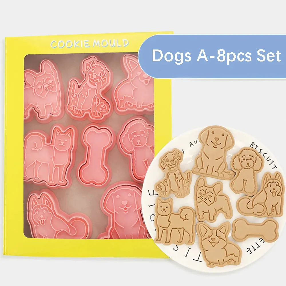 Cartoon 3D Animal 8Pcs Cookie Cutter