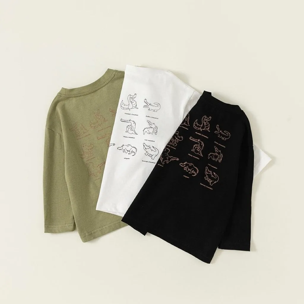 Cartoon Crocodile Long Sleeve Top
