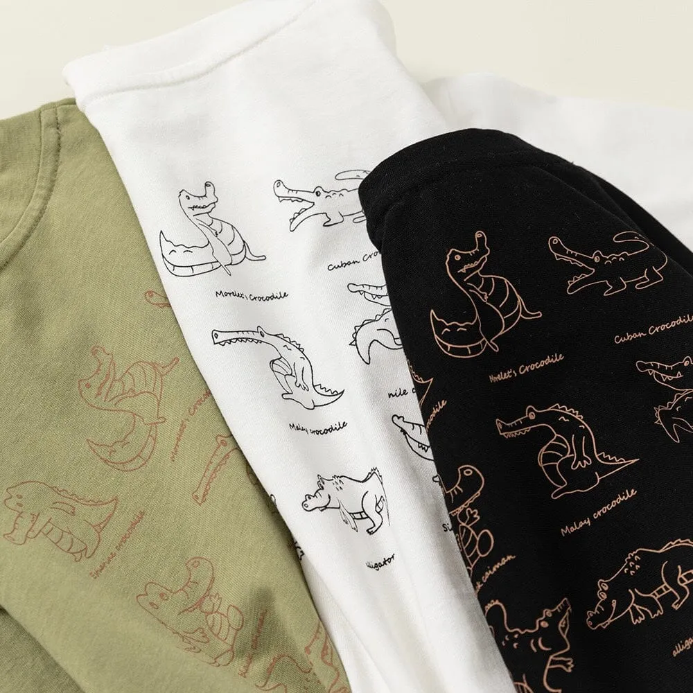 Cartoon Crocodile Long Sleeve Top