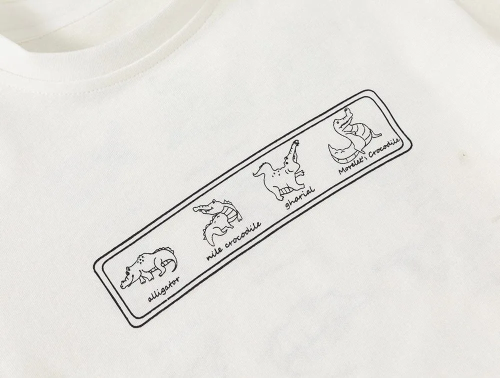 Cartoon Crocodile Long Sleeve Top